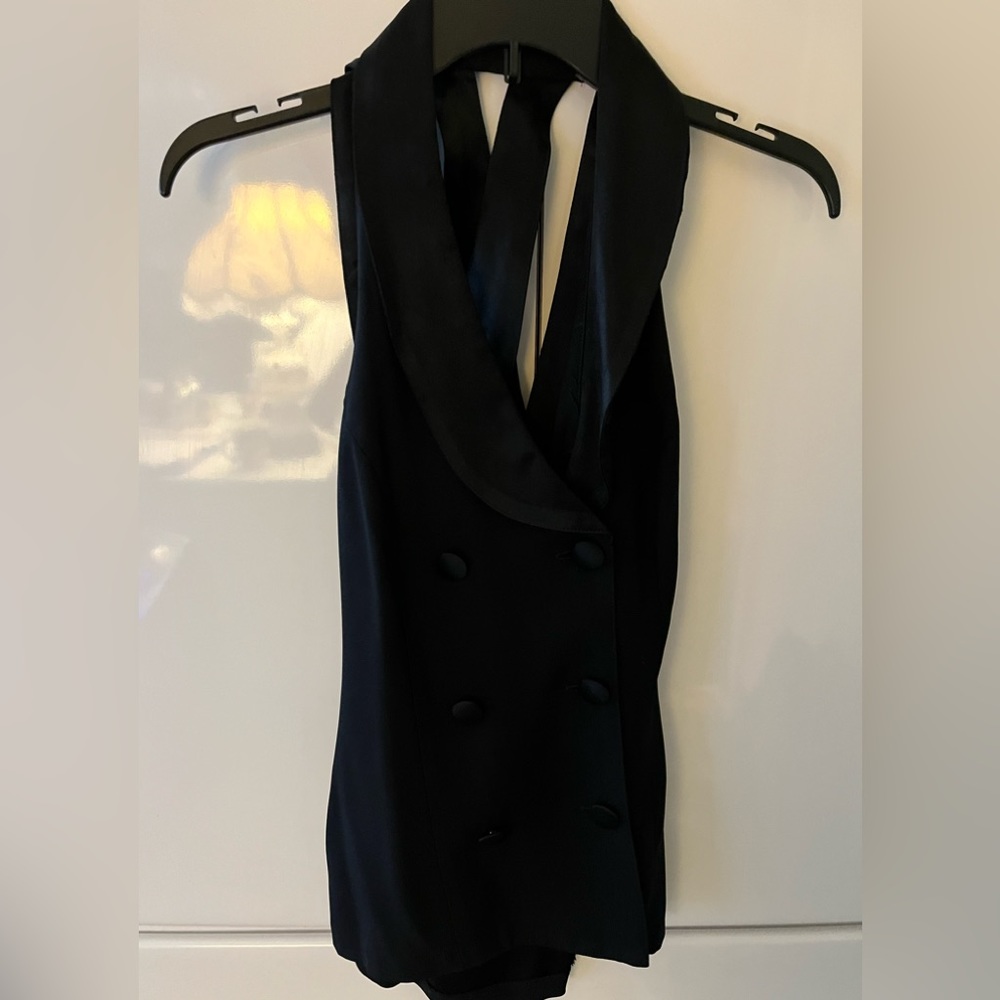 Black Double Breasted Top with long black skirt size 7 looks Great On!